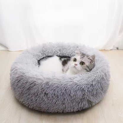 Calming Plush Donut Bed for Cats & Dogs