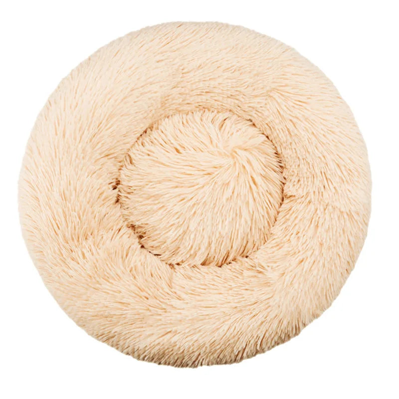 Calming Plush Donut Bed for Cats & Dogs