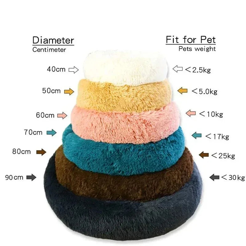 Calming Plush Donut Bed for Cats & Dogs