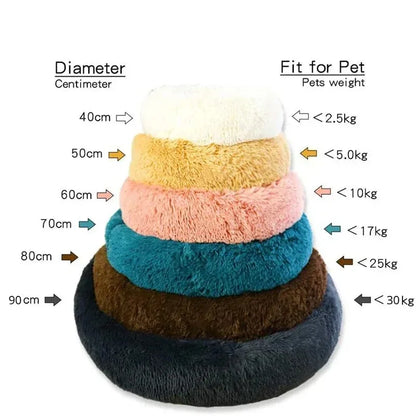Calming Plush Donut Bed for Cats & Dogs